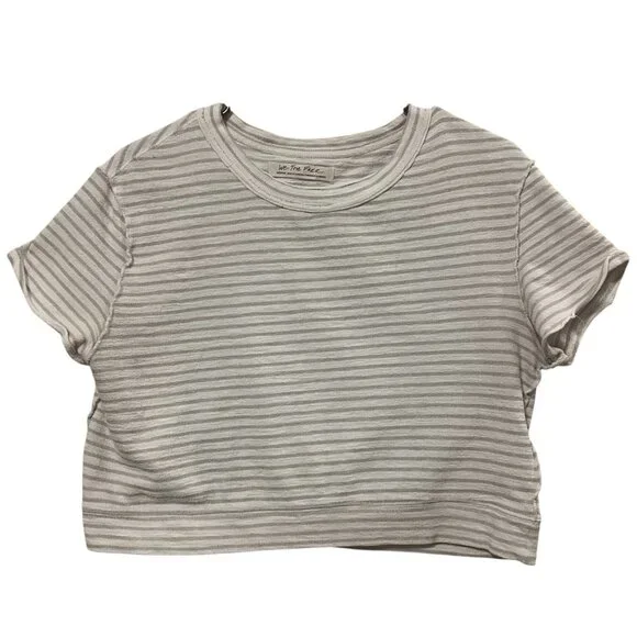 FREE PEOPLE We The Free Top Cropped Size Medium Sabrina Striped Terry Casual - Picture 3 of 10